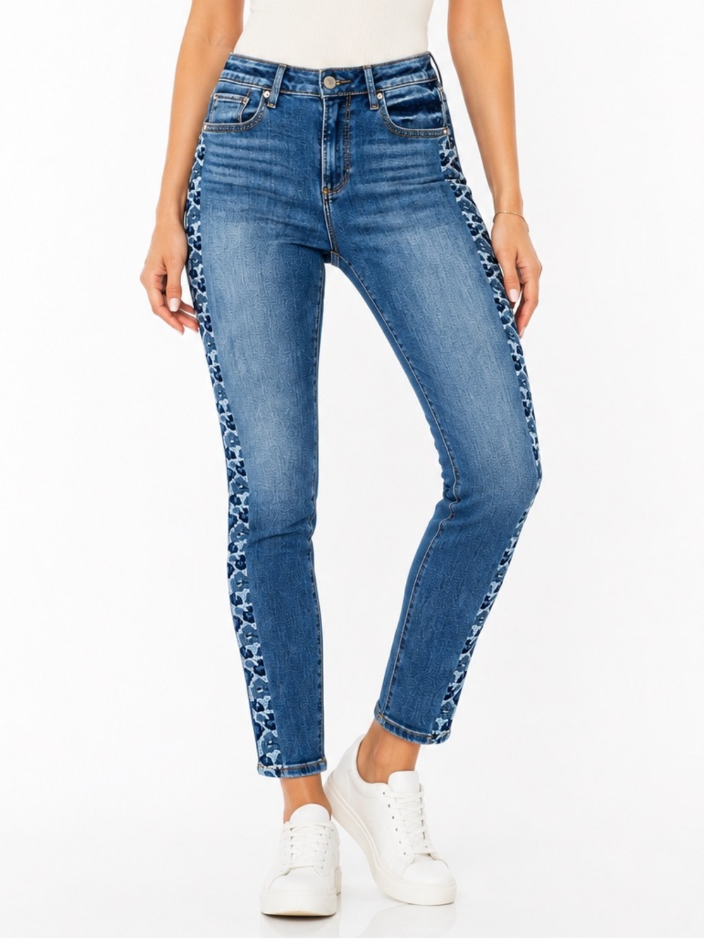 Driftwood Jeans Size 26 Jackie High Rise Waist Leopard Side Strip Panel Stretch